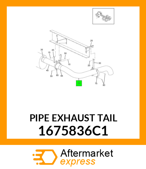 PIPE EXHAUST TAIL 1675836C1