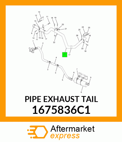 PIPE EXHAUST TAIL 1675836C1