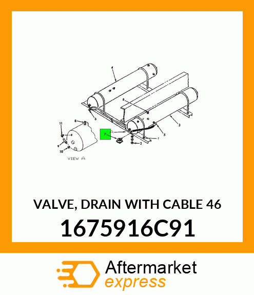 VALVE, DRAIN WITH CABLE 46" 1675916C91