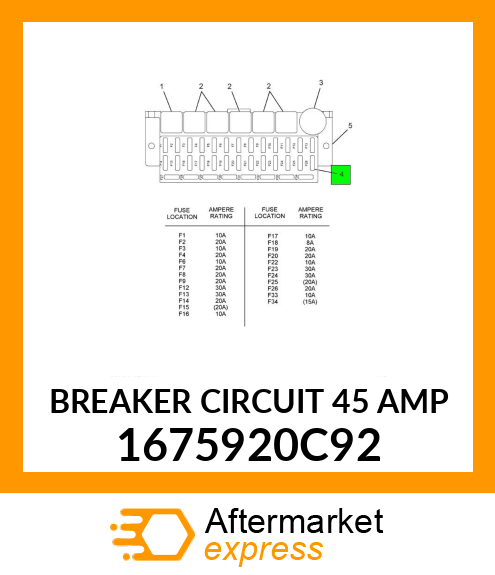 BREAKER CIRCUIT 45 AMP 1675920C92