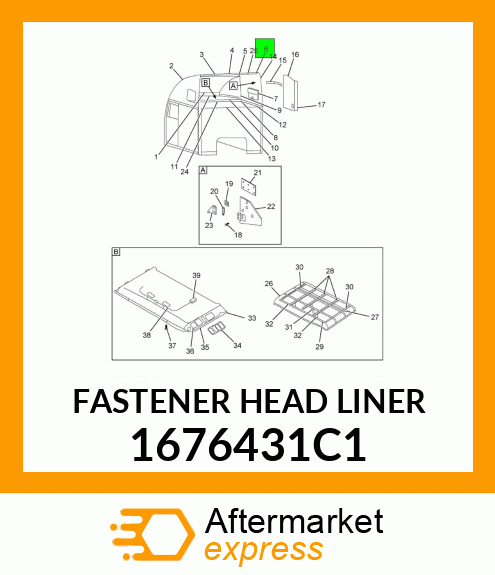 FASTENER HEAD LINER 1676431C1