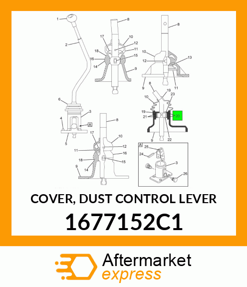 COVER, DUST CONTROL LEVER 1677152C1