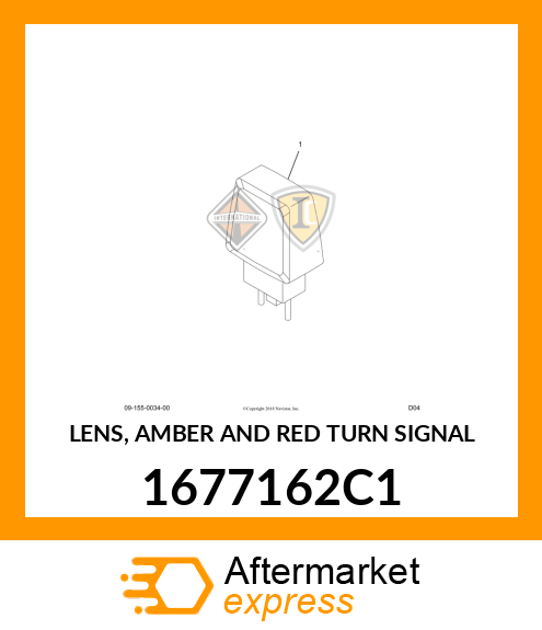 LENS, AMBER AND RED TURN SIGNAL 1677162C1