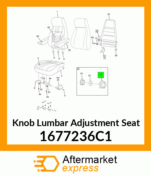 Knob Lumbar Adjustment Seat 1677236C1