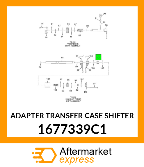 ADAPTER TRANSFER CASE SHIFTER 1677339C1