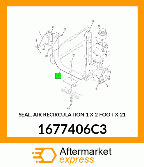 SEAL, AIR RECIRCULATION 1" X 2 FOOT X 21" 1677406C3