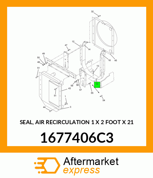 SEAL, AIR RECIRCULATION 1" X 2 FOOT X 21" 1677406C3