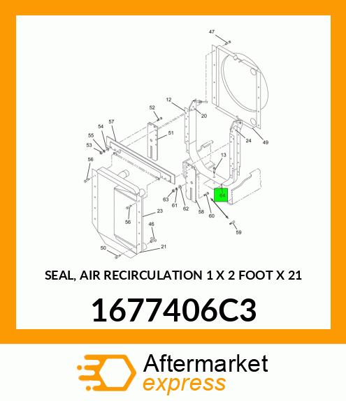 SEAL, AIR RECIRCULATION 1" X 2 FOOT X 21" 1677406C3