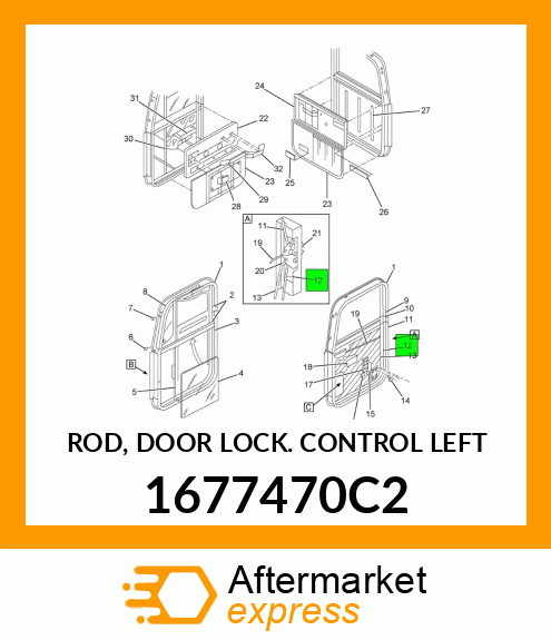 ROD, DOOR LOCK CONTROL LEFT 1677470C2