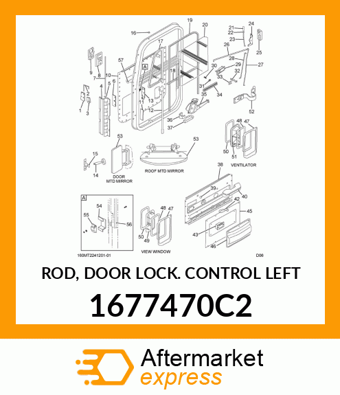 ROD, DOOR LOCK CONTROL LEFT 1677470C2