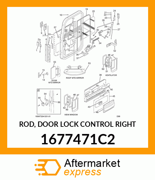 ROD, DOOR LOCK CONTROL RIGHT 1677471C2