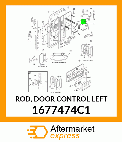 ROD, DOOR CONTROL LEFT 1677474C1