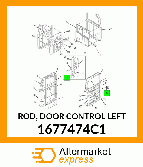 ROD, DOOR CONTROL LEFT 1677474C1