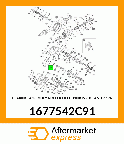 BEARING, ASSEMBLY ROLLER PILOT PINION 6.83 AND 7.17R 1677542C91