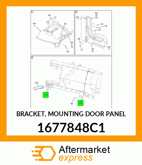 BRACKET, MOUNTING DOOR PANEL 1677848C1