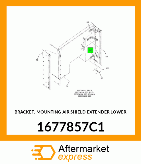 BRACKET, MOUNTING AIR SHIELD EXTENDER LOWER 1677857C1