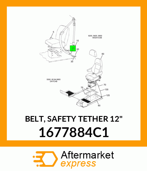 BELT, SAFETY TETHER 12" 1677884C1