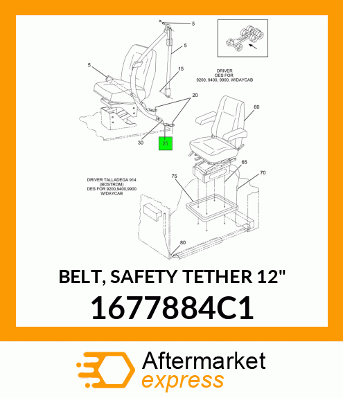 BELT, SAFETY TETHER 12" 1677884C1