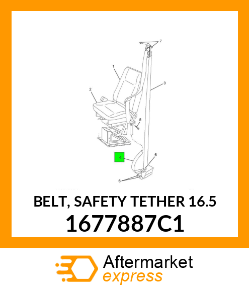 BELT, SAFETY TETHER 16.5" 1677887C1