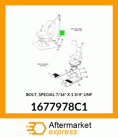 BOLT, SPECIAL 7/16" X 1 3/4" UNF 1677978C1