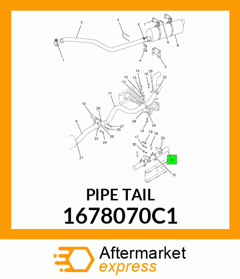 PIPE TAIL 1678070C1