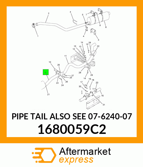 PIPE TAIL ALSO SEE 07-6240-07 1680059C2