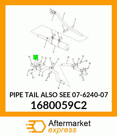 PIPE TAIL ALSO SEE 07-6240-07 1680059C2