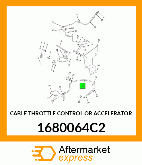 CABLE THROTTLE CONTROL OR ACCELERATOR 1680064C2