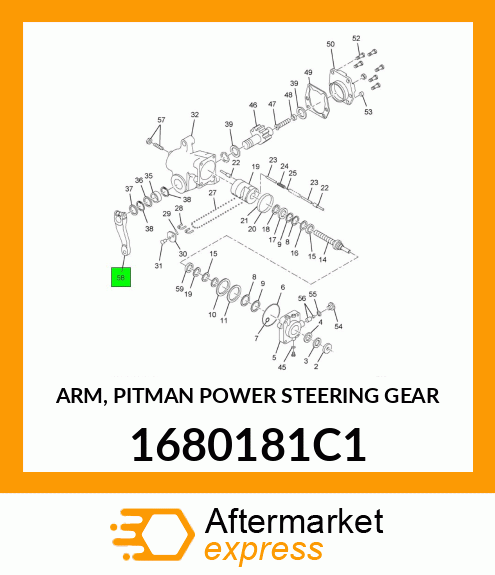 ARM, PITMAN POWER STEERING GEAR 1680181C1