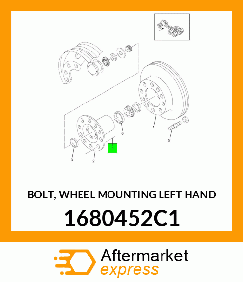 BOLT, WHEEL MOUNTING LEFT HAND 1680452C1