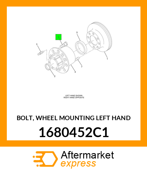 BOLT, WHEEL MOUNTING LEFT HAND 1680452C1