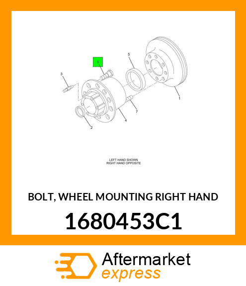 BOLT, WHEEL MOUNTING RIGHT HAND 1680453C1