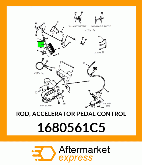 ROD, ACCELERATOR PEDAL CONTROL 1680561C5