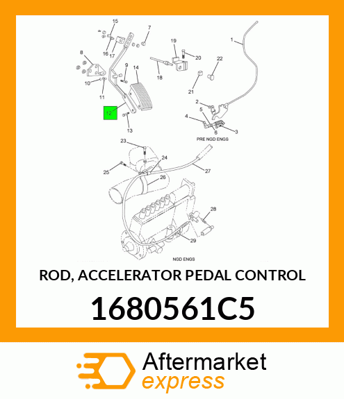 ROD, ACCELERATOR PEDAL CONTROL 1680561C5