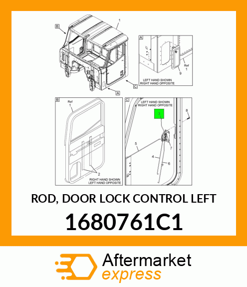 ROD, DOOR LOCK CONTROL LEFT 1680761C1