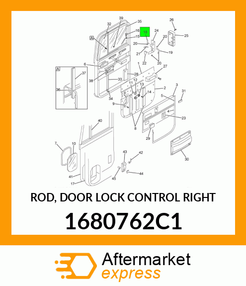 ROD, DOOR LOCK CONTROL RIGHT 1680762C1