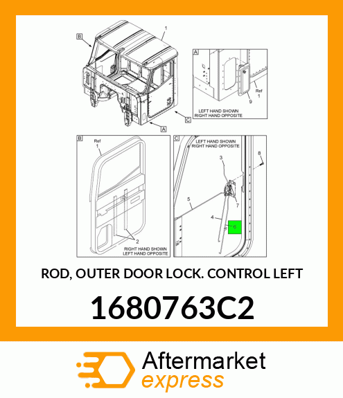 ROD, OUTER DOOR LOCK CONTROL LEFT 1680763C2