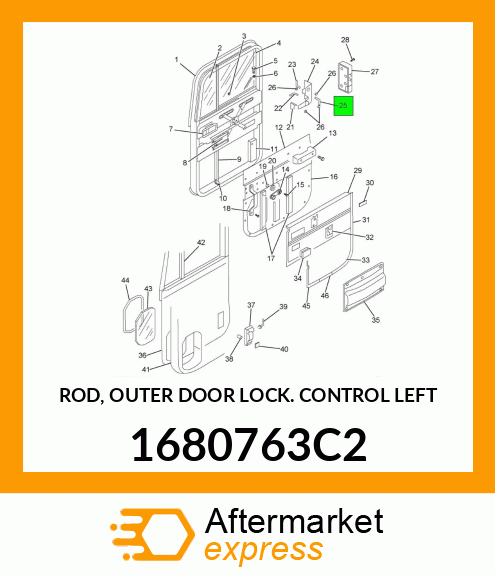 ROD, OUTER DOOR LOCK CONTROL LEFT 1680763C2