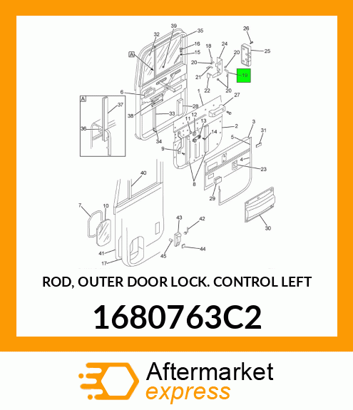 ROD, OUTER DOOR LOCK CONTROL LEFT 1680763C2