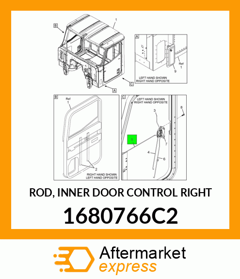 ROD, INNER DOOR CONTROL RIGHT 1680766C2