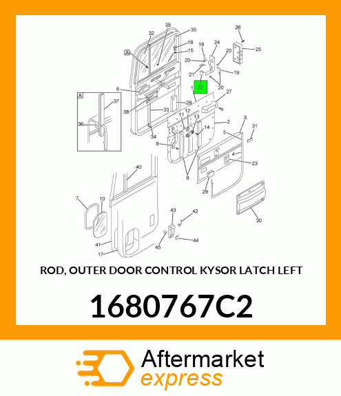 ROD, OUTER DOOR CONTROL KYSOR LATCH LEFT 1680767C2