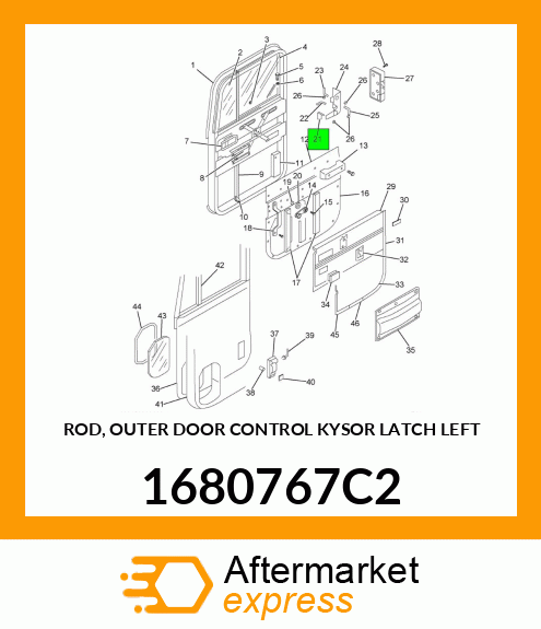 ROD, OUTER DOOR CONTROL KYSOR LATCH LEFT 1680767C2