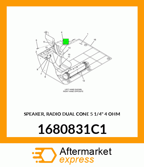 SPEAKER, RADIO DUAL CONE 5 1/4" 4 OHM 1680831C1