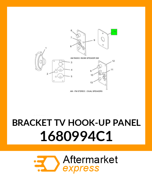 BRACKET TV HOOK-UP PANEL 1680994C1