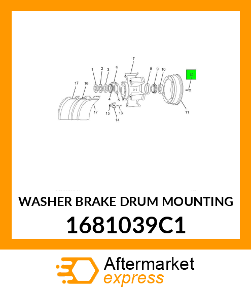 WASHER BRAKE DRUM MOUNTING 1681039C1