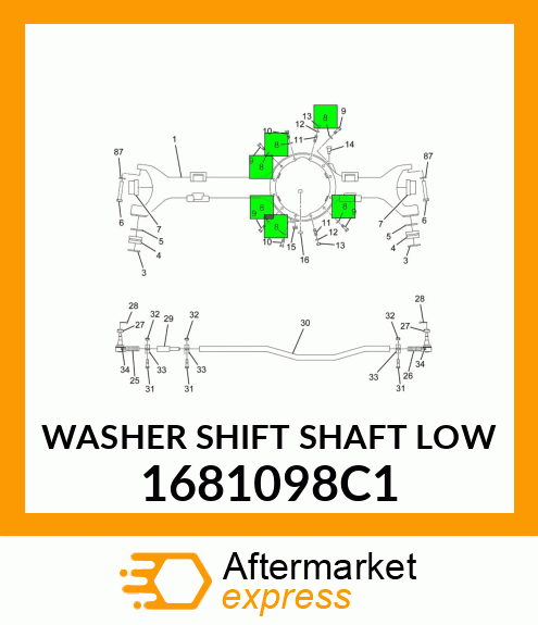 WASHER SHIFT SHAFT LOW 1681098C1