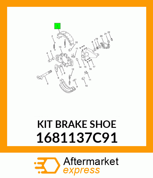 KIT BRAKE SHOE 1681137C91