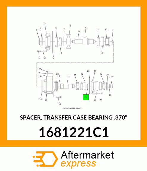 SPACER, TRANSFER CASE BEARING .370" 1681221C1