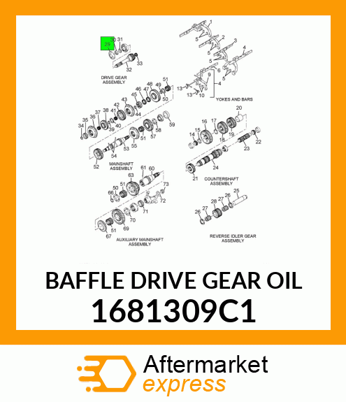 BAFFLE DRIVE GEAR OIL 1681309C1