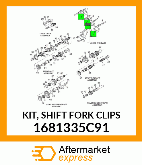 KIT, SHIFT FORK CLIPS 1681335C91